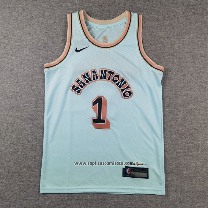Camiseta Nino San Antonio Spurs Victor Wembanyama #1 Ciudad 2024-25 Verde